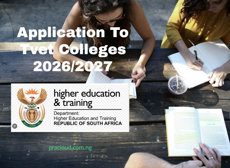 Application To Tvet Colleges 2026:2027