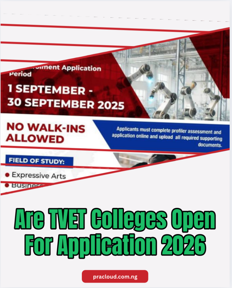 Are TVET Colleges Open For Application 2026