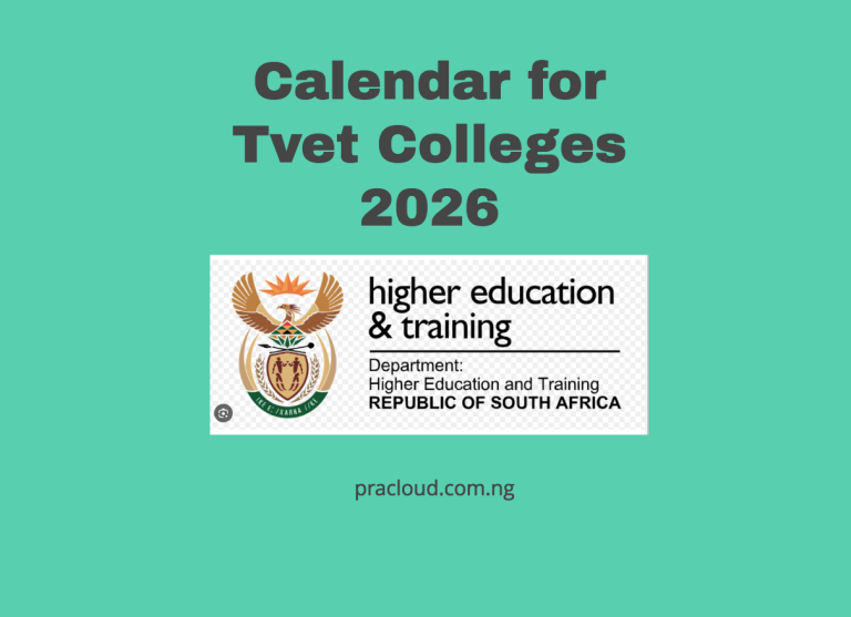 Calendar for Tvet Colleges 2026