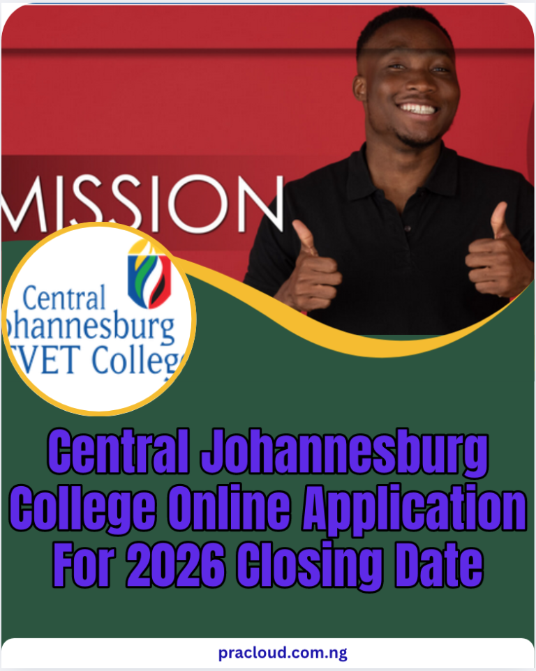Central Johannesburg College Online Application For 2026 Closing Date