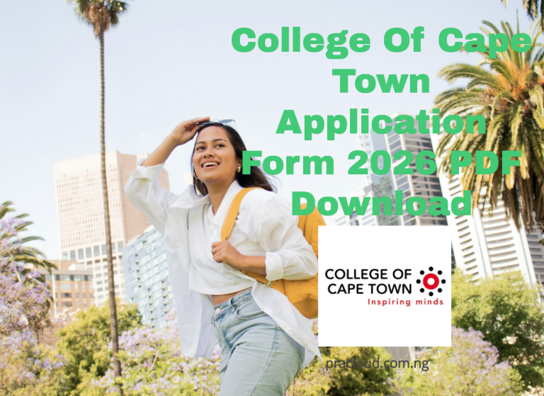 College Of Cape Town Application Form 2026 PDF Download