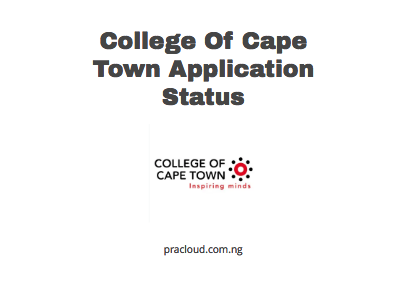 College Of Cape Town Application Status
