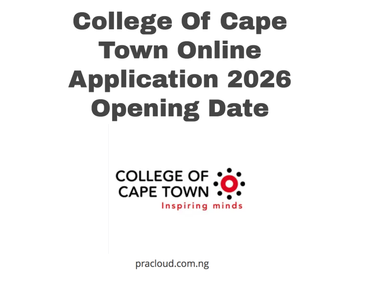 College Of Cape Town Online Application 2026 Opening Date