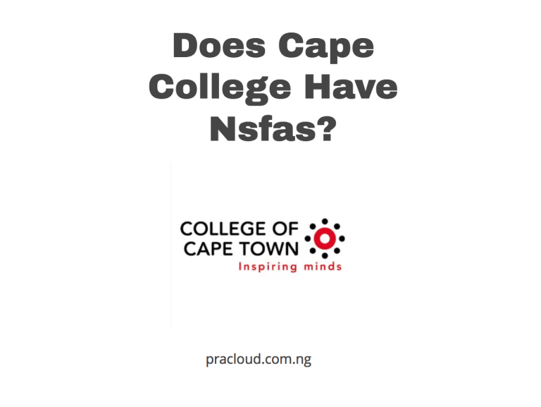 Does Cape College Have Nsfas?