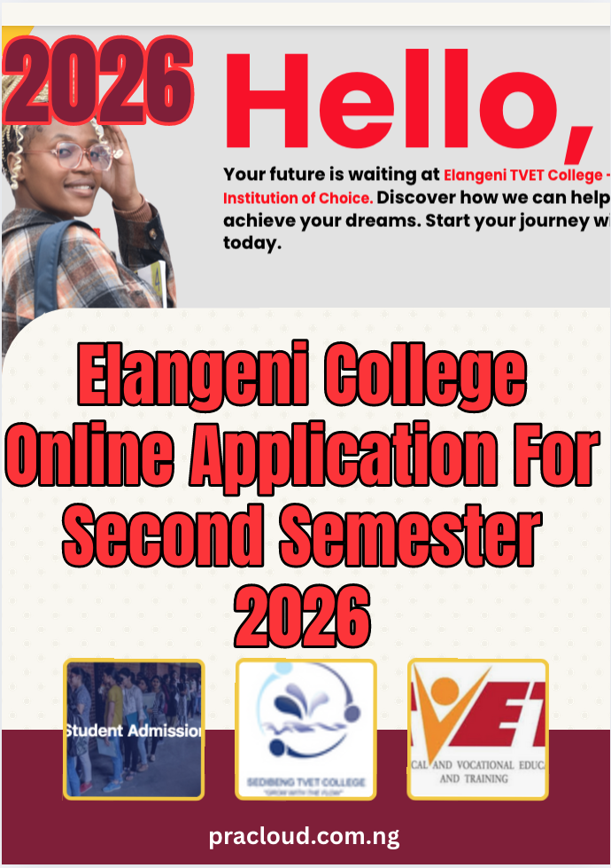 Elangeni College Online Application For Second Semester 2026