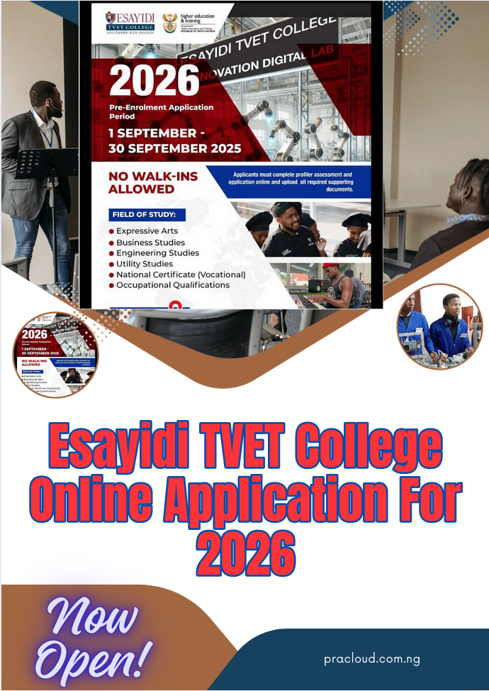 Esayidi TVET College Online Application For 2026