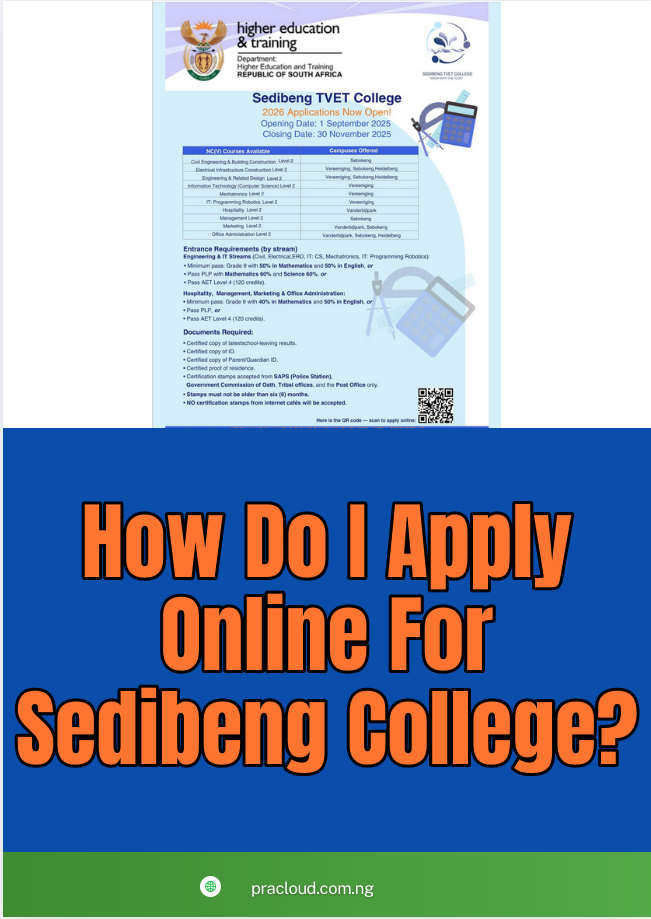 How Do I Apply Online For Sedibeng College?