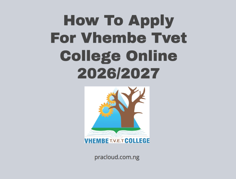 How To Apply For Vhembe Tvet College Online 2026:2027