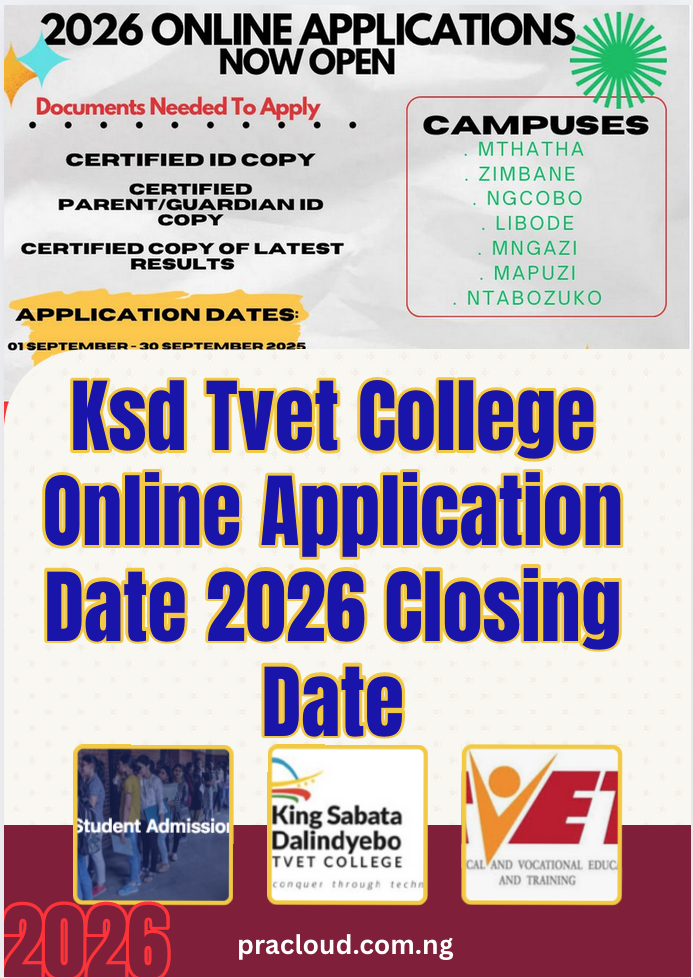 Ksd Tvet College Online Application Date 2026 Closing Date
