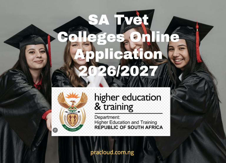 SA Tvet Colleges Online Application 2026/2027