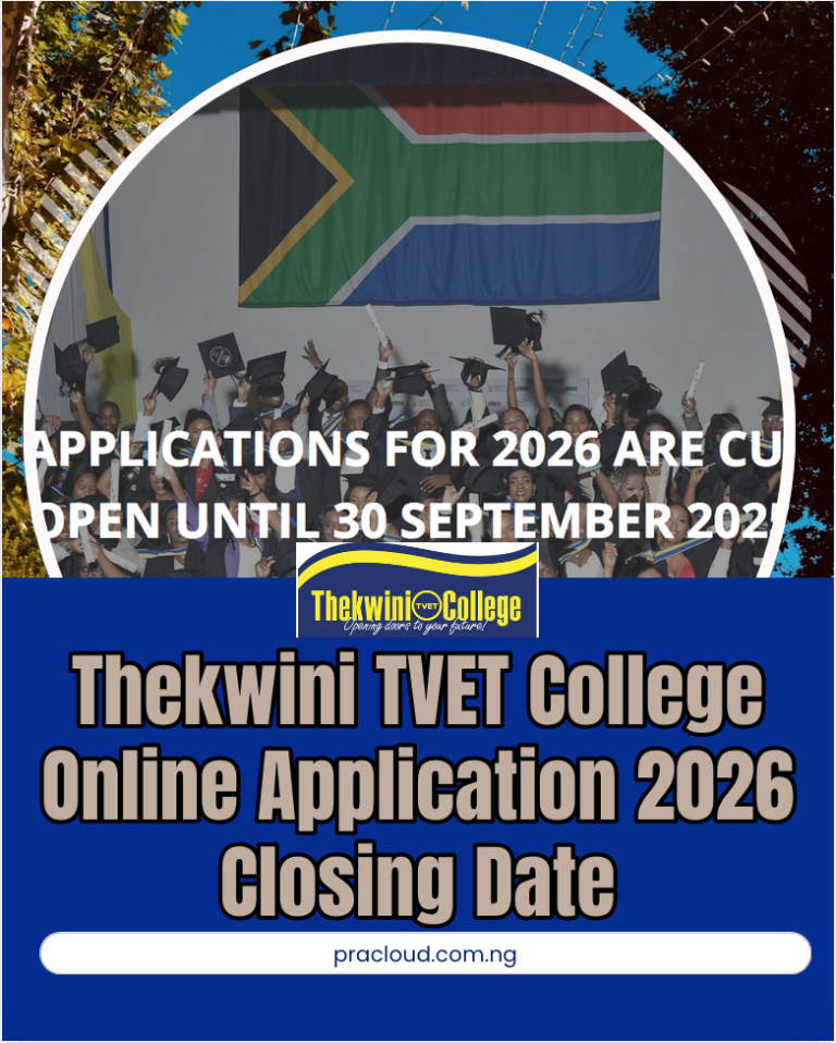 Thekwini TVET College Online Application 2026 Closing Date
