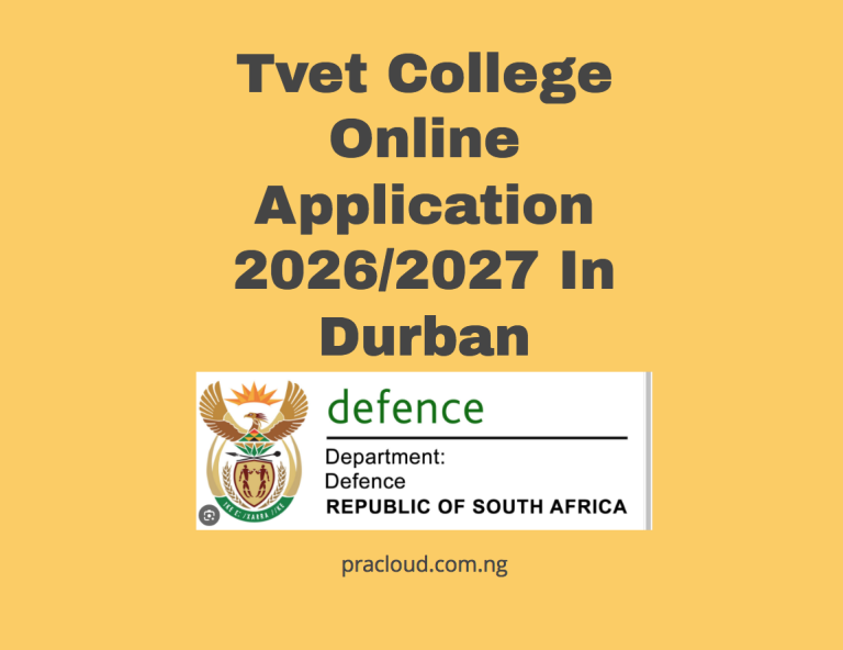 Tvet College Online Application 2026/2027 In Durban