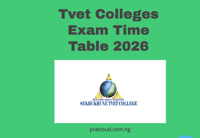 Tvet Colleges Exam Time Table 2026