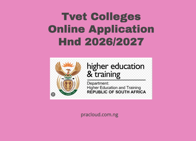 Tvet Colleges Online Application Hnd 2026/2027