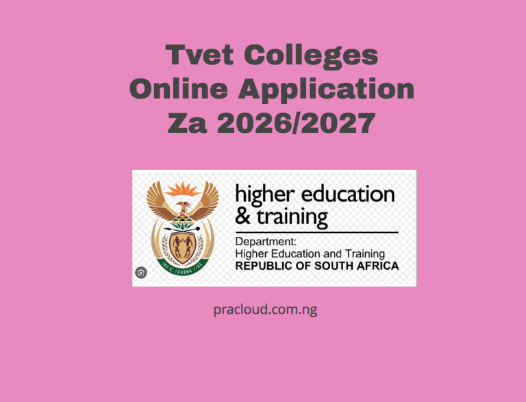 Tvet Colleges Online Application Za 2026:2027