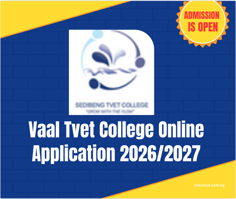 Vaal Tvet College Online Application 2026:2027