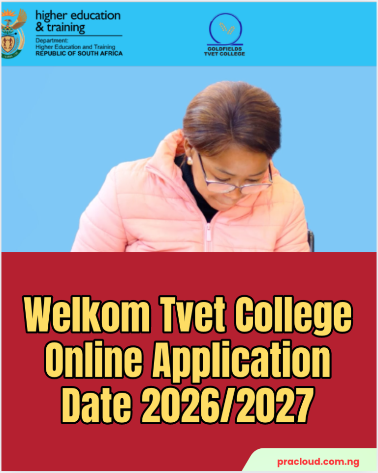 Welkom Tvet College Online Application Date 2026/2027