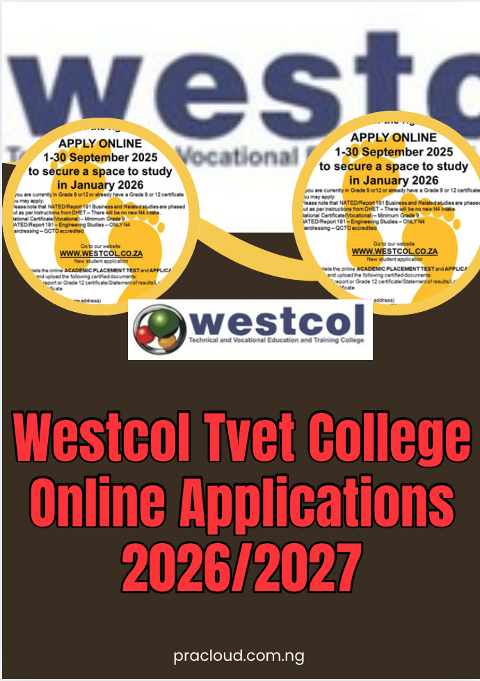 Westcol Tvet College Online Applications 2026:2027