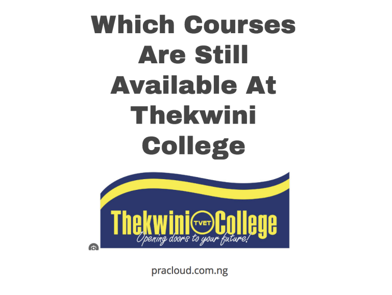 Which Courses Are Still Available At Thekwini College