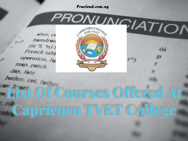 List Of Courses Offered At Capricorn TVET College