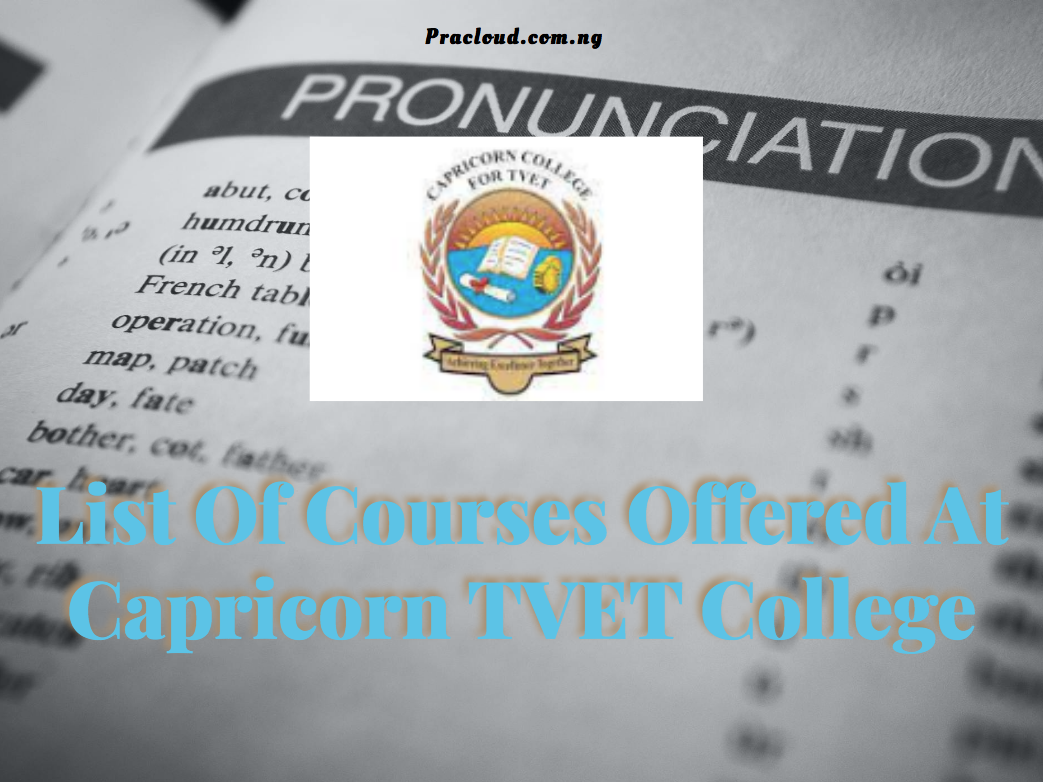 List Of Courses Offered At Capricorn TVET College