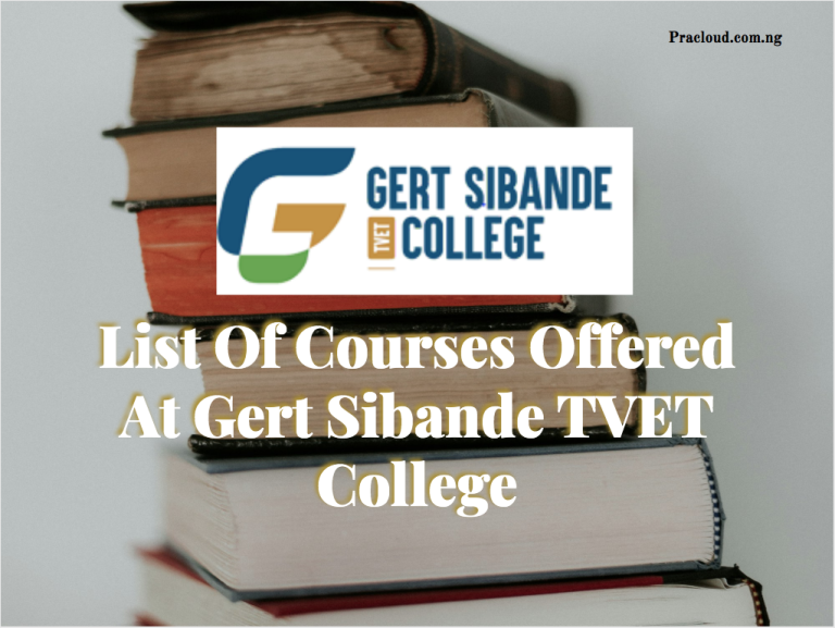 List Of Courses Offered At Gert Sibande TVET College