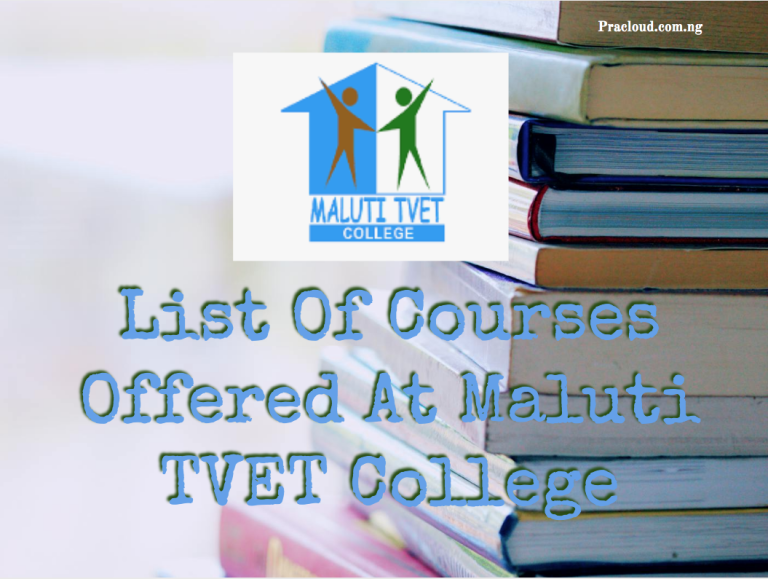 List Of Courses Offered At Maluti TVET College