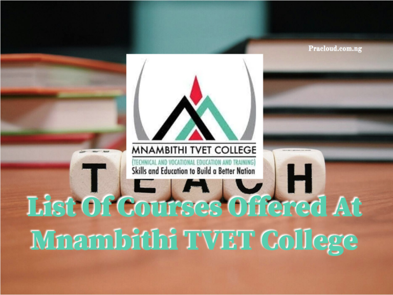 List Of Courses Offered At Mnambithi TVET College