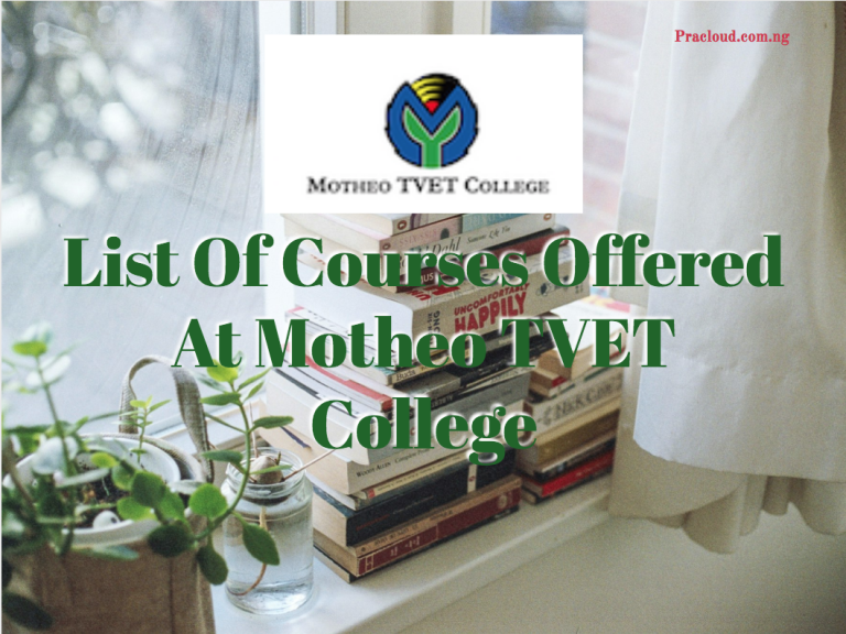 List Of Courses Offered At Motheo TVET College