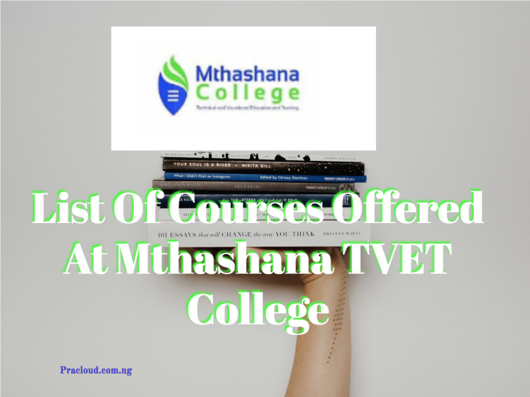 List Of Courses Offered At Mthashana TVET College