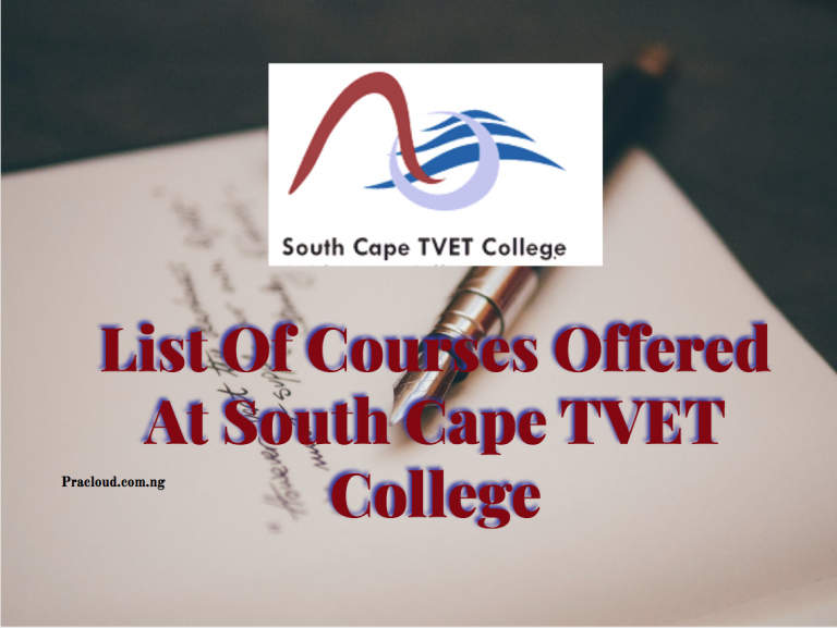 List Of Courses Offered At South Cape TVET College