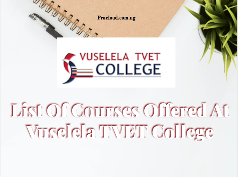 List Of Courses Offered At Vuselela TVET College